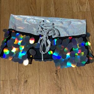 Iridescent Sequin Mini Skirt